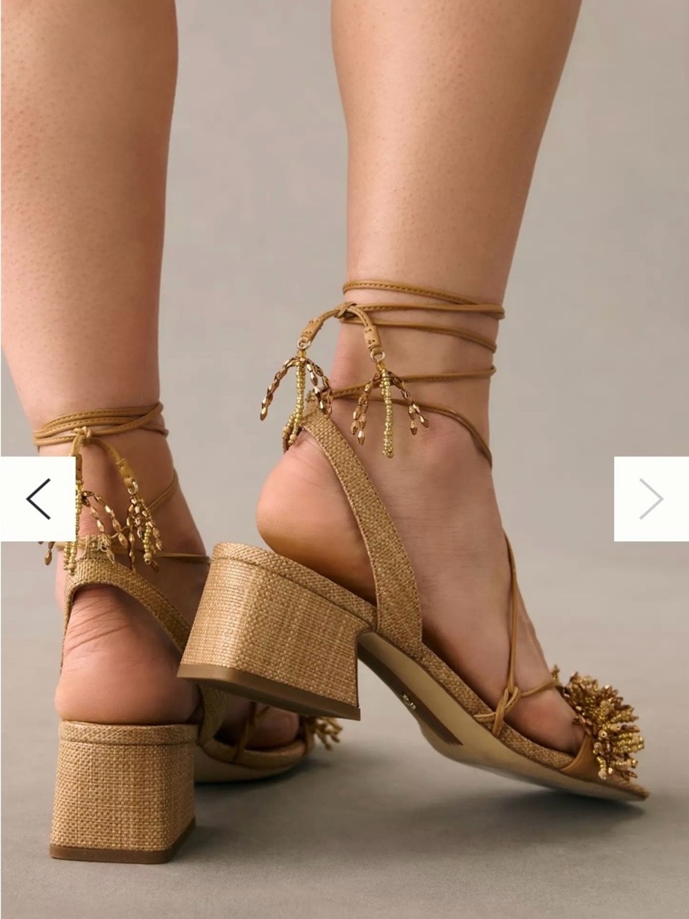 EUC Sam Edelman Walda beaded block heel sandals, sz. 8 - Picture 3 of 10